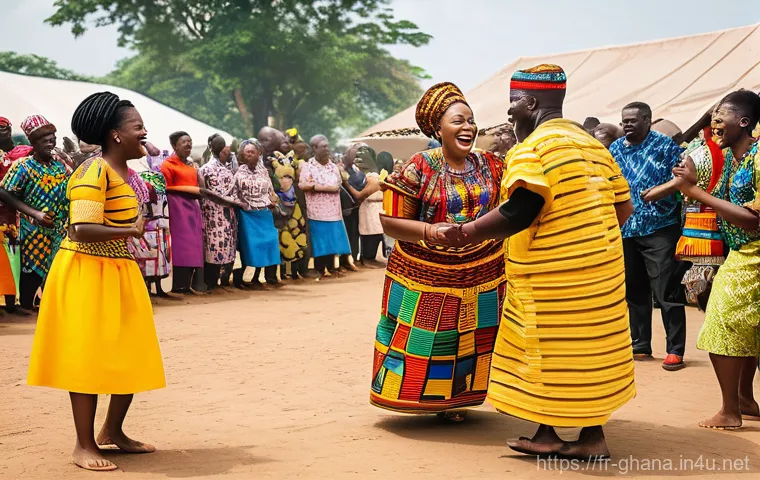 가나에서 장기 체류하는 방법 - **Vibrant Ghanaian Festival Celebration:**
"A joyous and colorful scene capturing a traditional ...